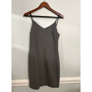 GAP Gray Wool Blend Slip Dress with Leather Straps – Women’s Size 2